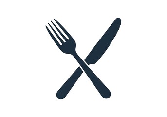 Fork and knife icon isolated on white background