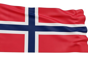 Fototapeta premium Norwegian flag waving isolated on white background