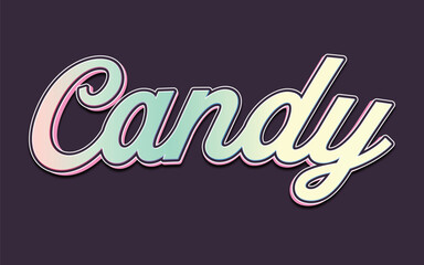 candy pink color 3dtext effect design