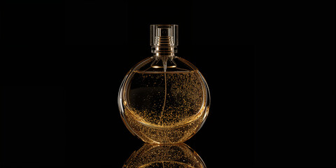 Luxury Perfume Bottle on Black