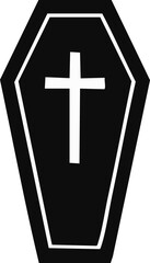 Obraz premium Black Coffin with Cross Silhouette Clipart