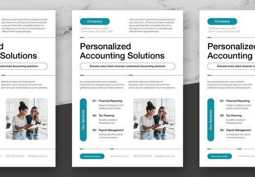 Blue And Black Boutique Accounting Services Flyer