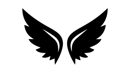 Obraz premium Black wings with transparent background