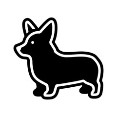 Corgi dog silhouette with transparent background