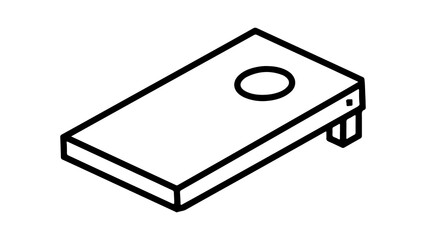 Cornhole board with hole and bracket