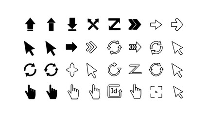 Cursor icons set with transparent background