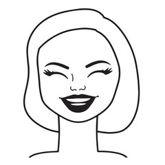 Beautiful Woman Doodle Black and White Illustration with Elegant Line Art and Artistic Hand Drawn Style