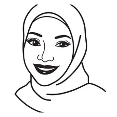 Beautiful Woman Doodle Black and White Illustration with Elegant Line Art and Artistic Hand Drawn Style