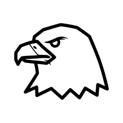 Eagle head outline with transparent background