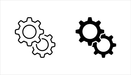Process management icon set. Optimization operation. Transmission gear wheel vector illustration on white background