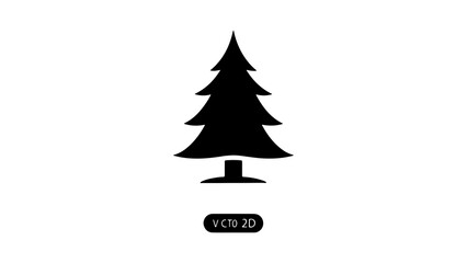 Fototapeta premium Evergreen tree icon with transparent background