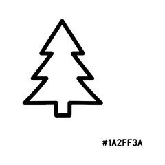 Evergreen tree outline with transparent background