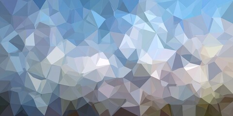 Abstract geometric pattern of layered triangles in muted blue, gray, and white tones