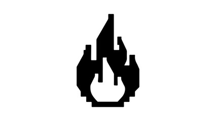 Fire flame icon with transparent background