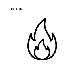 Fire flame outline with transparent background