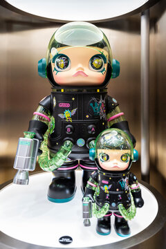 Bangkok, Thailand - September 4, 2025 : MEGA SPACE MOLLY 1000% Rick and Morty on display at Popmart.