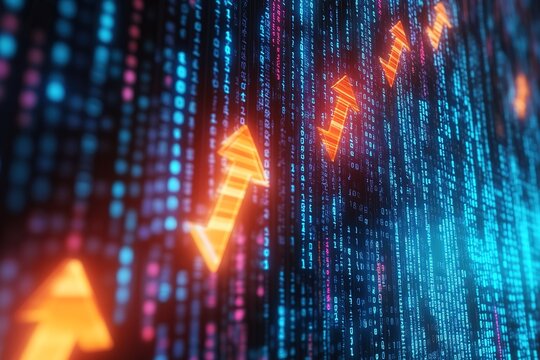 Futuristic arrow grid 3d moving seamless motion loop bg. Cyberspace achievement unlocks infinite success business growth economic trending graphic. Arrows growing trade technical stock footage