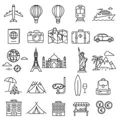 "Minimalist flat vector icon set, black and white, simple clean line design, scalable, professional, perfect for web, app, business, technology, education, travel, healthcare, finance, UI/UX, infograp