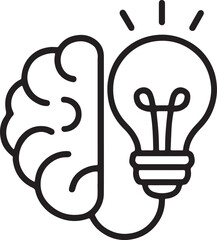 Light Bulb Brain Line icon Vector Illustration © Shakil ahamed