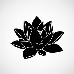 Fototapeta premium Vector art of black lotus flower illustration
