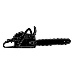 Vector art of black chainsaw silhouette
