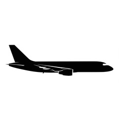 Vector art of commercial airplane silhouette