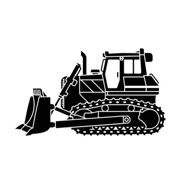 black bulldozer construction equipment clip art preview