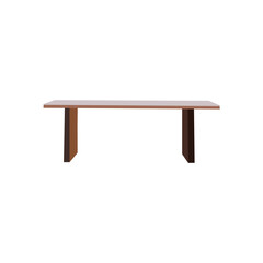 This image showcases a simple, rectangular wooden table, ideal for various uses.