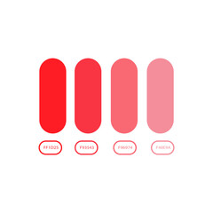Gradient of vibrant red shades, perfect for branding inspiration.