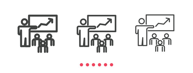 Crowd funding icon. Thin line icon vector.