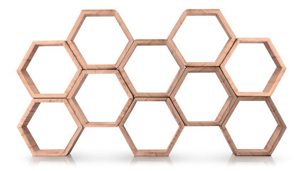 ハニカム構造の飾り棚。オブジェ © hanahal