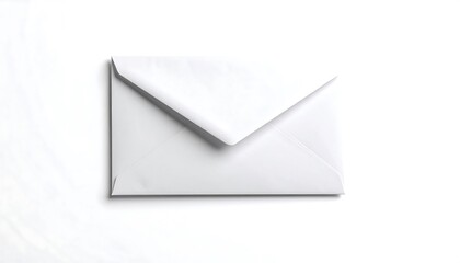 Crisp White Envelope on Clean Background, Minimalist Communication Concept