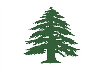 Obraz premium Silhouette of a cedar tree against a white background.