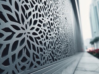 Modern metal facade with intricate design