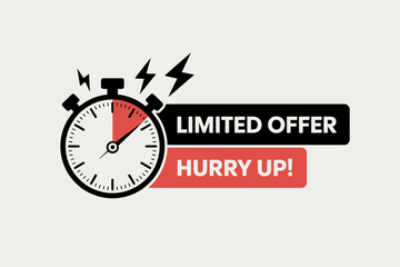 Limited Offer Countdown with Stopwatch Timer Illustration for Online Marketing and Promotional Campaigns to Drive Urgency