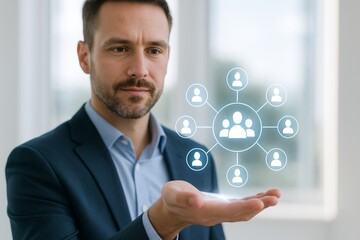 Networking Concept Displayed by Business Professional