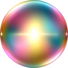 Colorful, iridescent sphere radiating light
