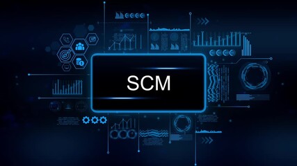S C M Supply Chain Management Digital Interface Futuristic Technology Data Analytics Business Operations Global Logistics Network - Powered by Adobe
