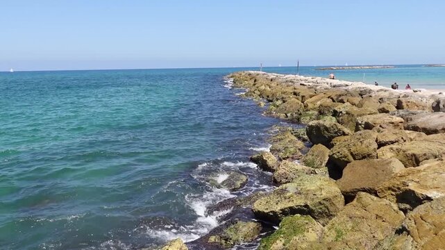 Tel Aviv in Israel the city with most beautiful beaches and view of historic old Jaffa and landmarks