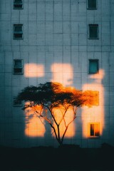 Fototapeta premium Golden Hour Light on a Building
