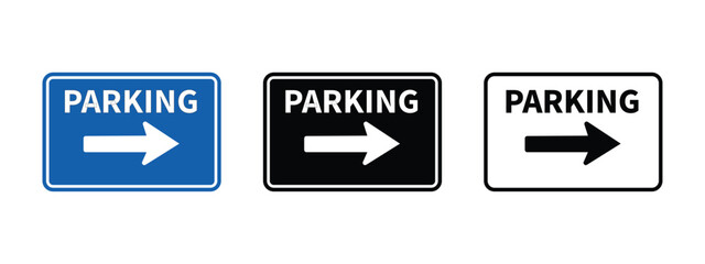 Parking sign icon set vector. Vehicle parking symbol. vector illustration.