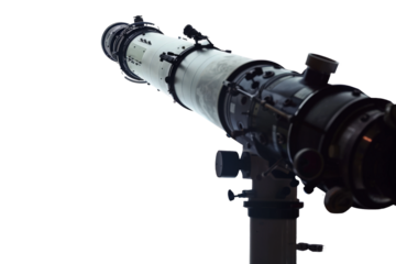 Modern telescope with adjustable tripod for astronomy and observation.