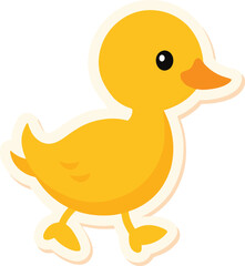 baby duckling sticker vector waddling.