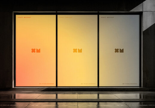 3 Lightboxes Mockup