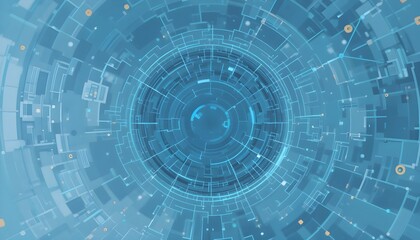 Fototapeta premium Blue Technology Background with Abstract Digital Tech Circle – Futuristic Innovation Design for Business and Presentations