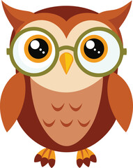 little owl with glasses sticker.