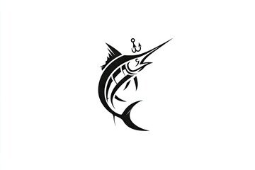 Ornate marlin silhouette design.