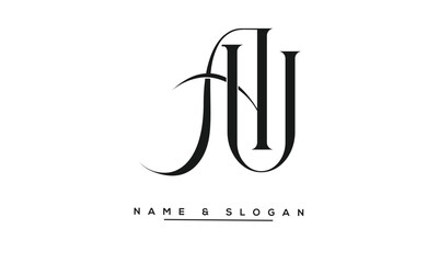UA, AU Abstract Letters Logo Monogram