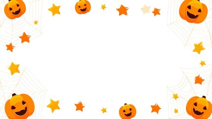 Gentle Animated Frame with Cute Pumpkins, A Kid-Safe Background for Pediatric and Family Wellness Marketing