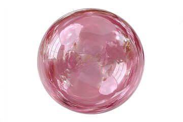 Pink glass sphere, reflections